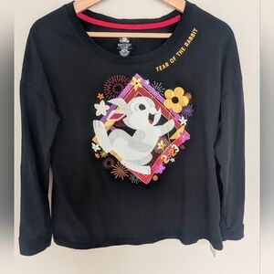 Disney Year of the Rabbit Lunar New Year 2023 Thumper Long Sleeve black Shirt S